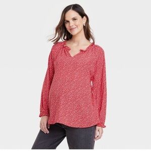 Isabel Ingrid & Isabel maternity long sleeve ruffle top size SMALL